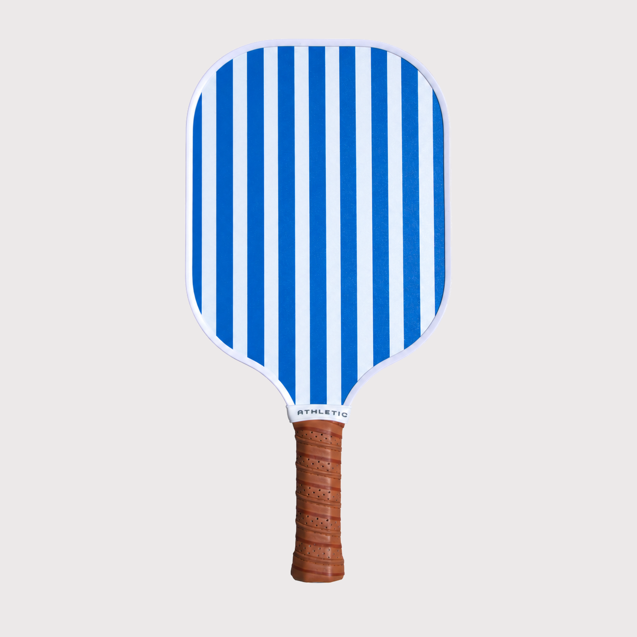 Biscayne blue checker and stripe pickleball paddle by Coastal Athletic