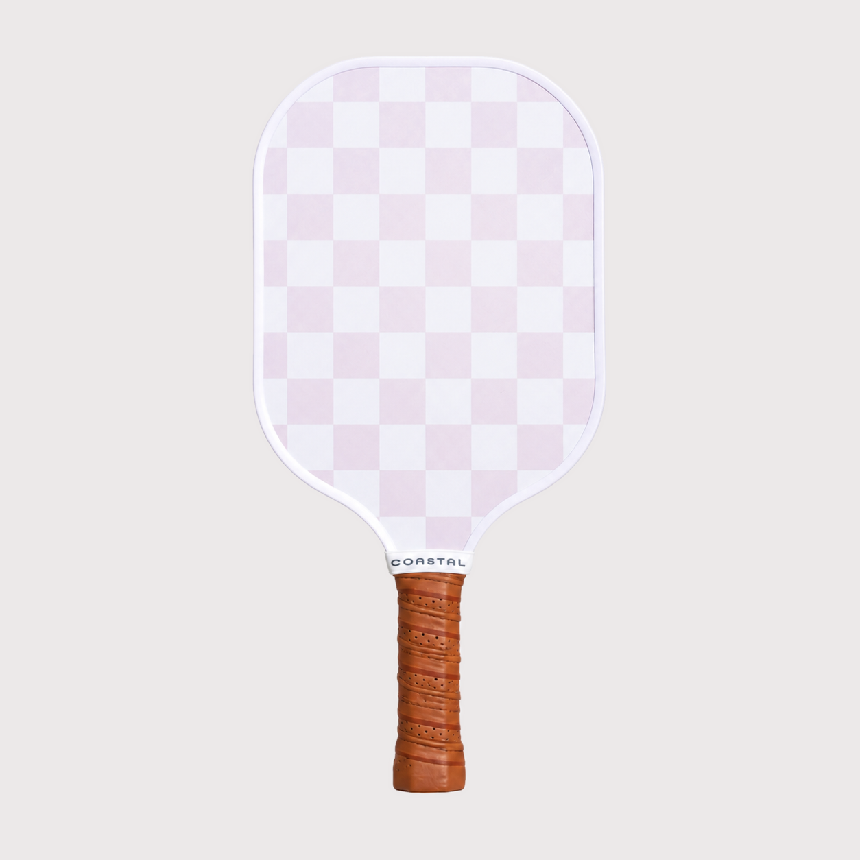 Flamingo Point pink checker and stripe pickleball paddle by Coastal Athletic